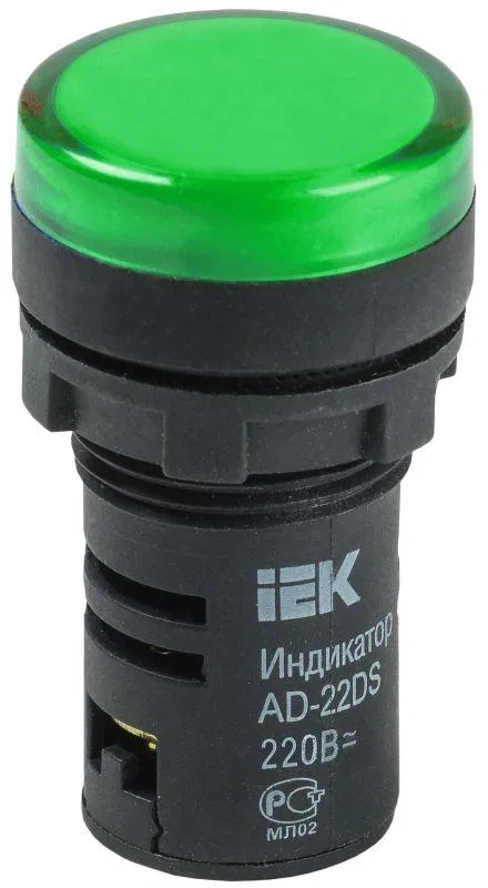 Лампа светосигнальная AD22DS d22мм 230В AC зел. KARAT IEK BLS10-ADDS-230-K06