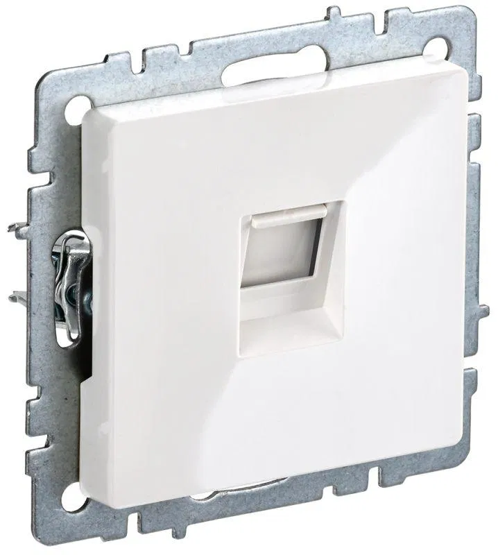Розетка компьютерная СП RJ45 кат.5E BRITE РК10-БрБ механизм бел. IEK BR-K10-1-K01