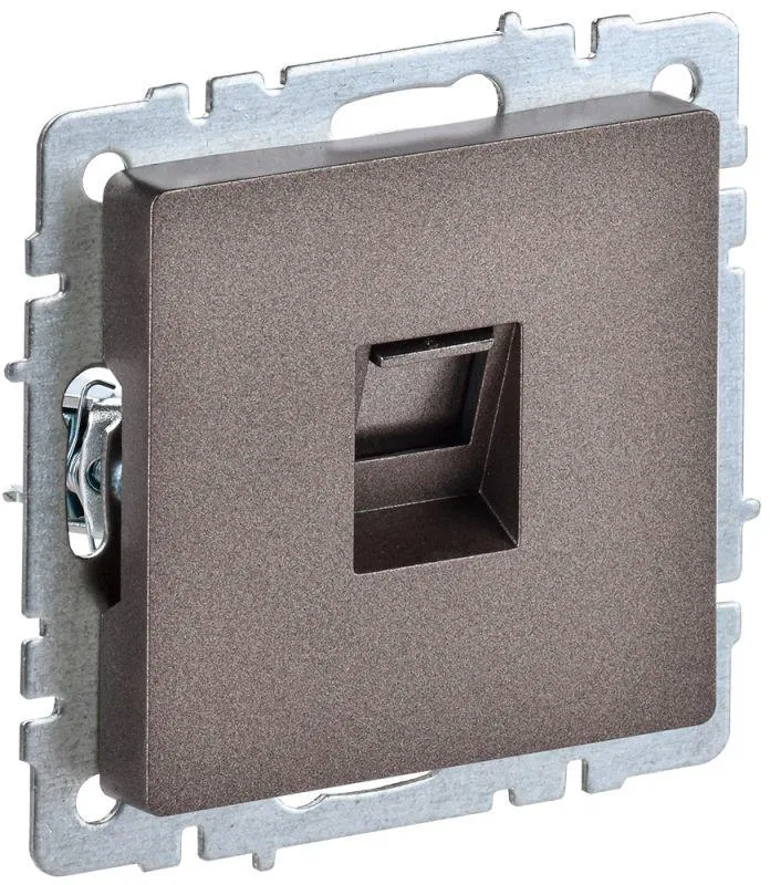 Розетка компьютерная СП RJ45 кат.5E BRITE РК10-БрТБ механизм бронза IEK BR-K10-1-K45