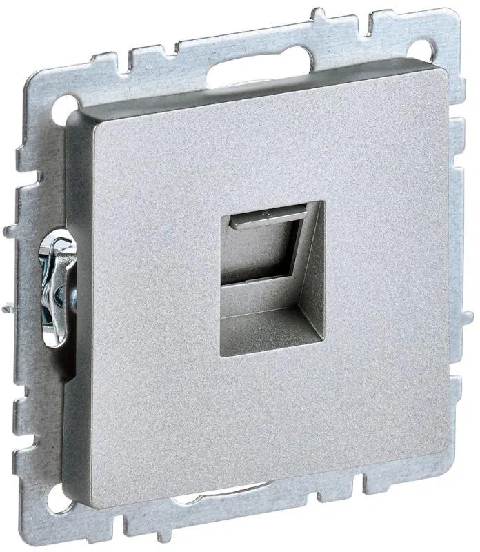 Розетка компьютерная СП RJ45 кат.5E BRITE РК10-БрА механизм алюм. IEK BR-K10-1-K47