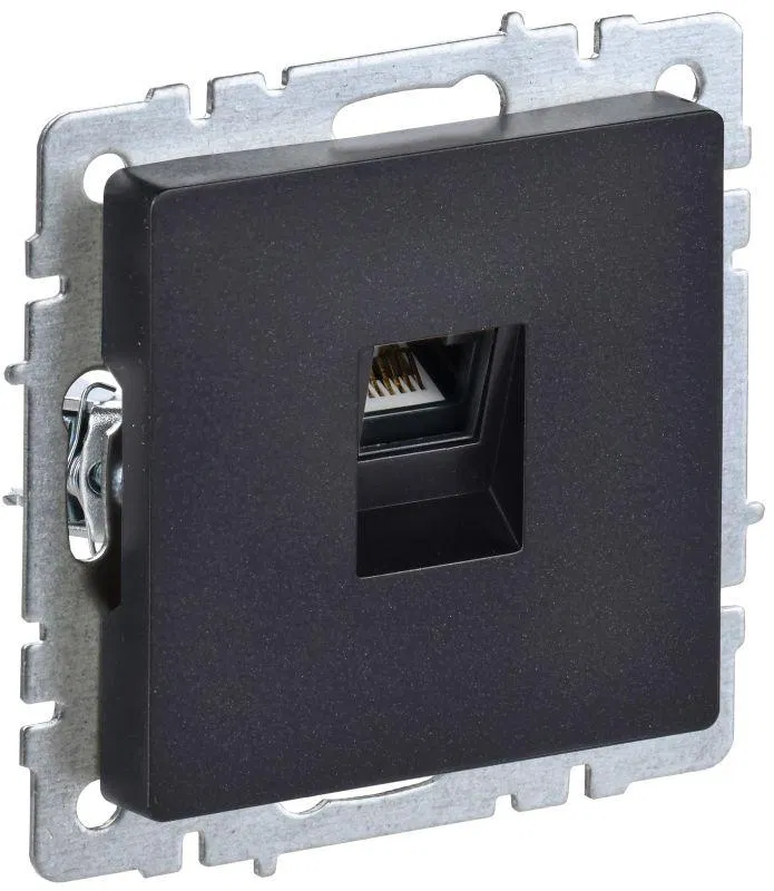 Розетка компьютерная СП RJ45 кат.6 BRITE РК11-БрЧ механизм черн. IEK BR-K10-2-K02