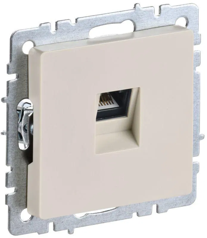 Розетка компьютерная СП RJ45 кат.6 BRITE РК11-БрКр механизм беж. IEK BR-K10-2-K10