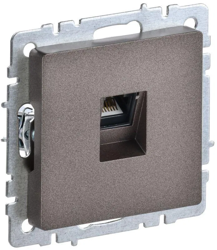 Розетка компьютерная СП RJ45 кат.6 BRITE РК11-БрТБ механизм бронза IEK BR-K10-2-K45