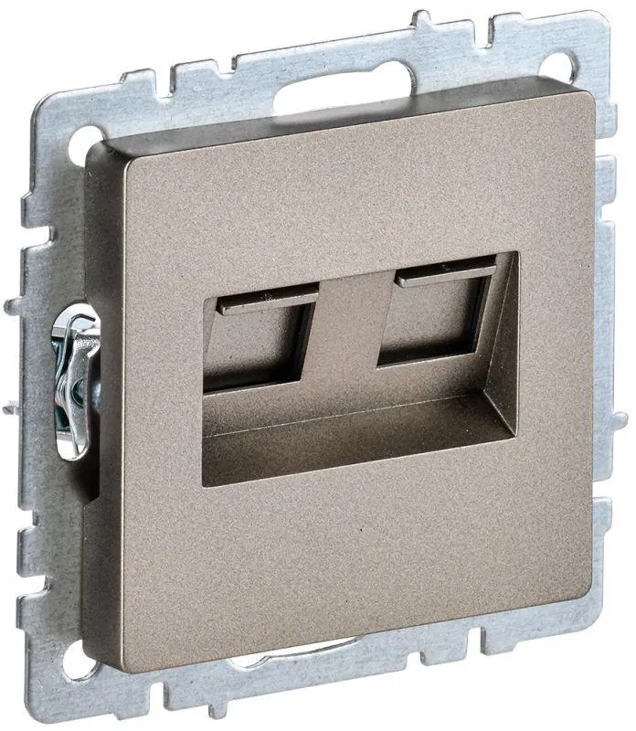 Розетка компьютерная двойн. СП RJ45 кат.5E BRITE РК10-2-БрШ механизм шампань IEK BR-K20-1-K37