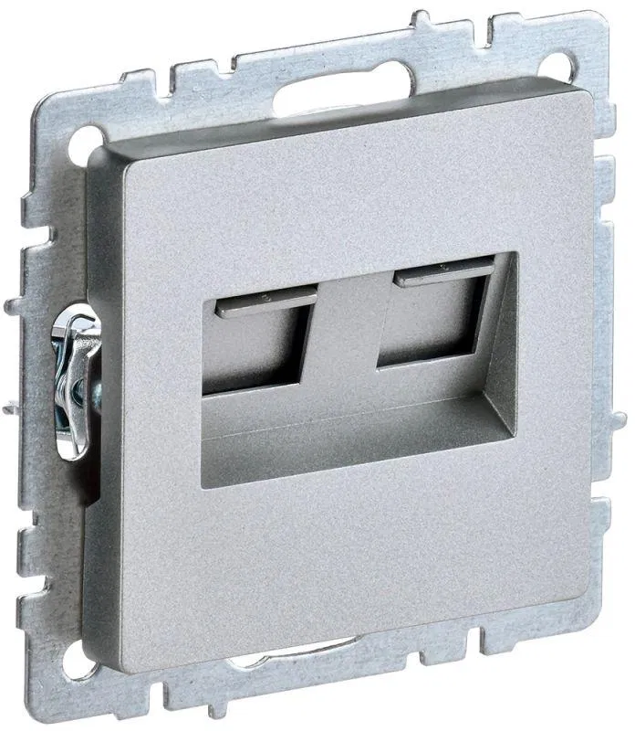 Розетка компьютерная двойн. СП RJ45 кат.5E BRITE РК10-2-БрА механизм алюм. IEK BR-K20-1-K47