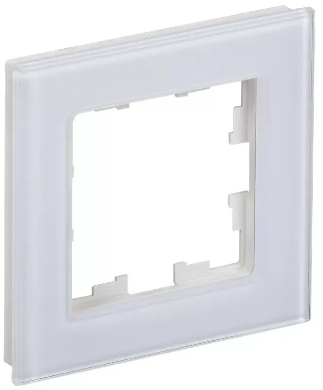Рамка 1-м BRITE РУ-1-2-БрБ стекло бел. IEK BR-M12-G-K01