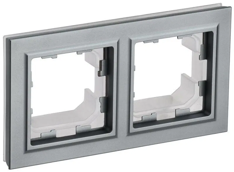 Рамка 2-м IP44 BRITE РУ-2-БрС-44 сталь IEK BR-M22-44-K46