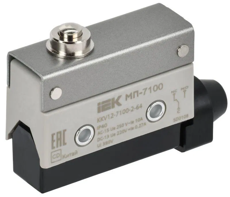 Микропереключатель концевой МП-7100 толкатель IP40 IEK KKV12-7100-2-64