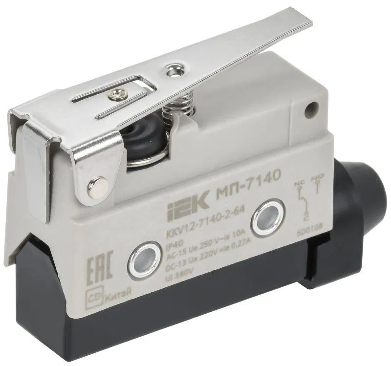 Микропереключатель концевой МП-7140 укор. рычаг IP40 IEK KKV12-7140-2-64