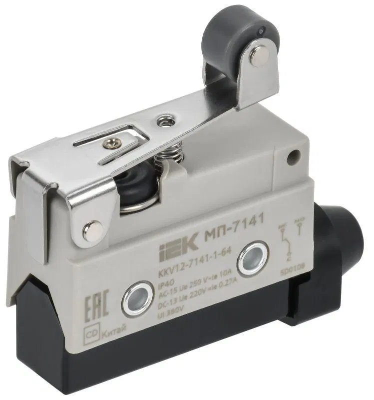 Микропереключатель концевой МП-7141 укор. рычаг с рол. IP40 IEK KKV12-7141-1-64