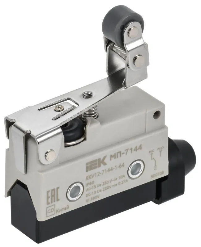 Микропереключатель концевой МП-7144 укор. рычаг с рег. рол. IP40 IEK KKV12-7144-1-64