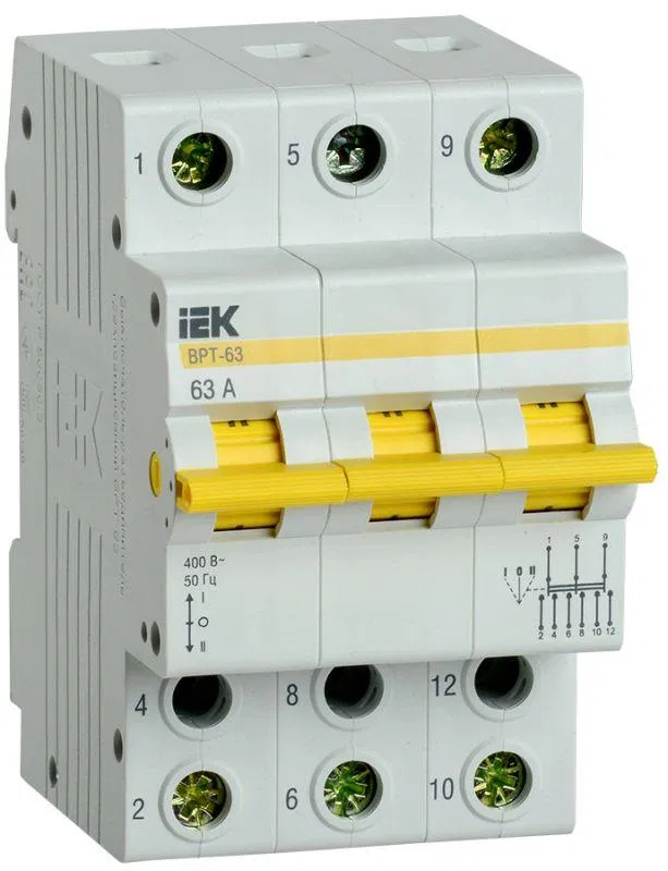 Выключатель-разъединитель трехпозиционный 3п ВРТ-63 63А KARAT IEK MPR10-3-063