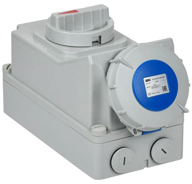 Розетка с мех. блокировкой 32А-6ч 220В 2P+PE ССИ-823 IP67 IEK PSR11-032-3-5-67