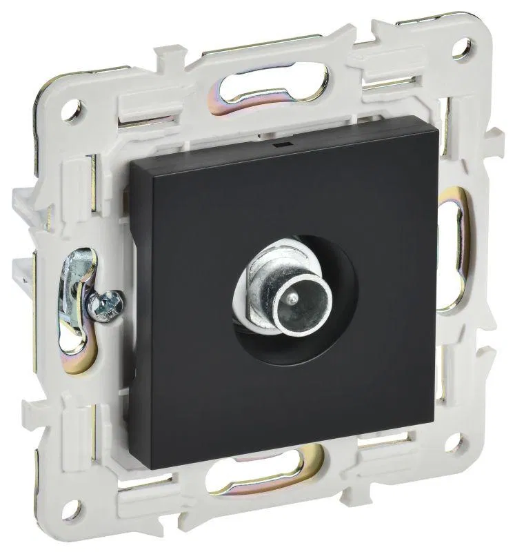 Розетка телевизионная проходная TV SKANDY SK-A17Bl черн. IEK SK-A10-P-K02