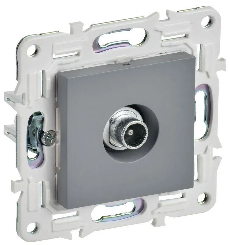 Розетка телевизионная проходная TV SKANDY SK-A17Gr сер. IEK SK-A10-P-K03