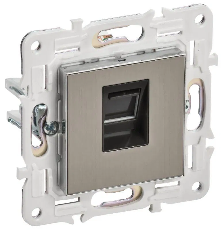 Розетка компьютерная RJ45 кат.5E SKANDY SK-K01N никель IEK SK-K10-1-K50