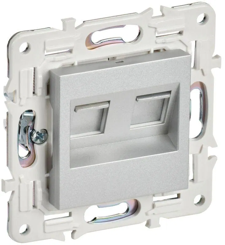 Розетка компьютерная двойн. RJ45 кат.5E SKANDY SK-K03S серебр. IEK SK-K20-1-K23