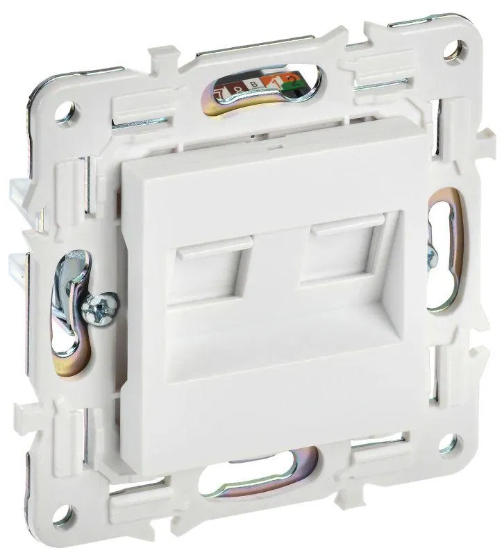 Розетка компьютерная двойн. RJ45 кат.6 SKANDY SK-K04W арктич. бел. IEK SK-K20-2-K01