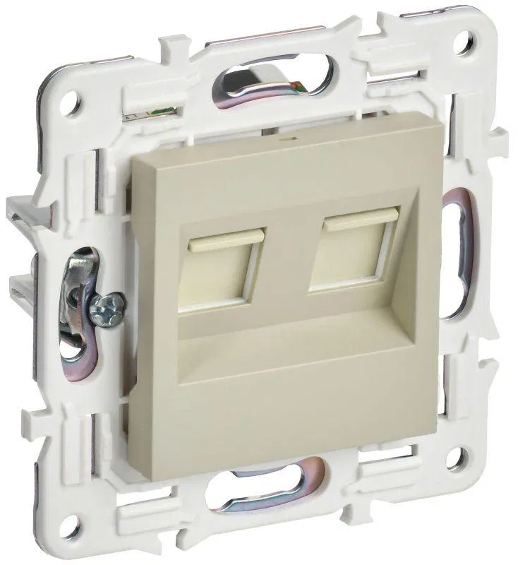 Розетка компьютерная двойн. RJ45 кат.6 SKANDY SK-K04B беж. IEK SK-K20-2-K10