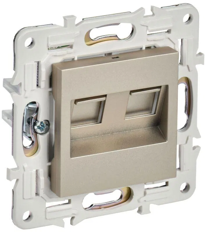 Розетка компьютерная двойн. RJ45 кат.6 SKANDY SK-K04Sh шампань IEK SK-K20-2-K37