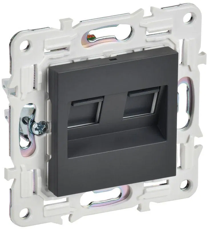 Розетка компьютерная двойн. RJ45 кат.6 SKANDY SK-K04T титан IEK SK-K20-2-K48