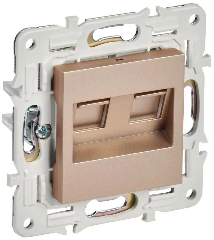 Розетка компьютерная двойн. RJ45 кат.6 SKANDY SK-K04Sa песочн. IEK SK-K20-2-K98