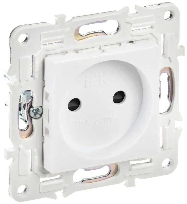 Розетка SKANDY 10А без заземл. защ. шторки SK-R01W арктич. бел. IEK SK-R13-10-K01