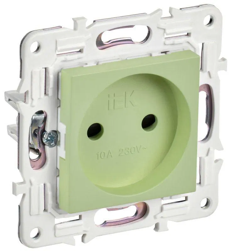 Розетка SKANDY 10А без заземл. защ. шторки SK-R01G мятный IEK SK-R13-10-K06