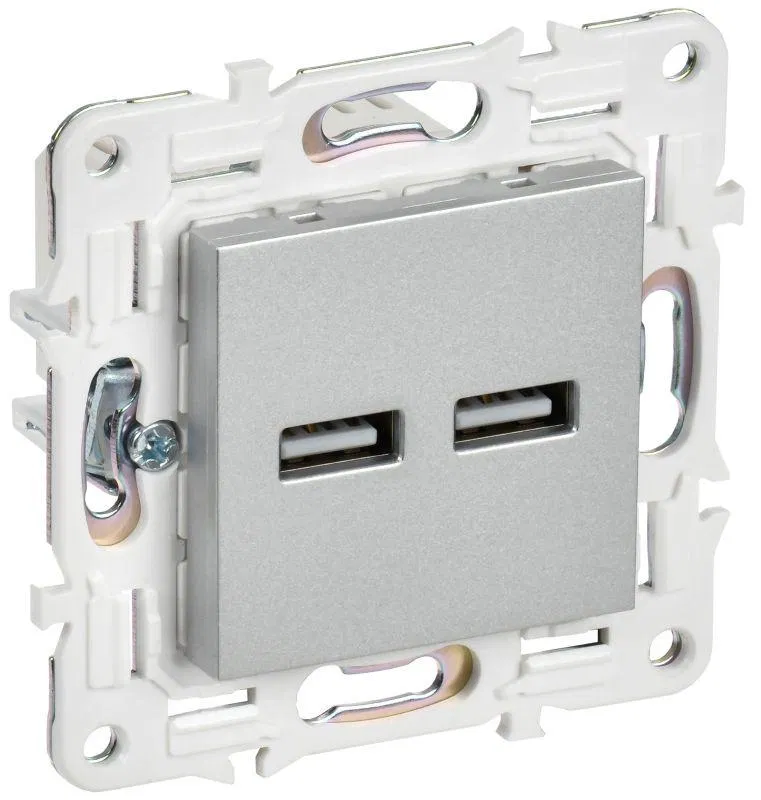 Розетка USB A+A 3.1А SKANDY SK-R15S серебр. IEK SK-U21-D31-K23