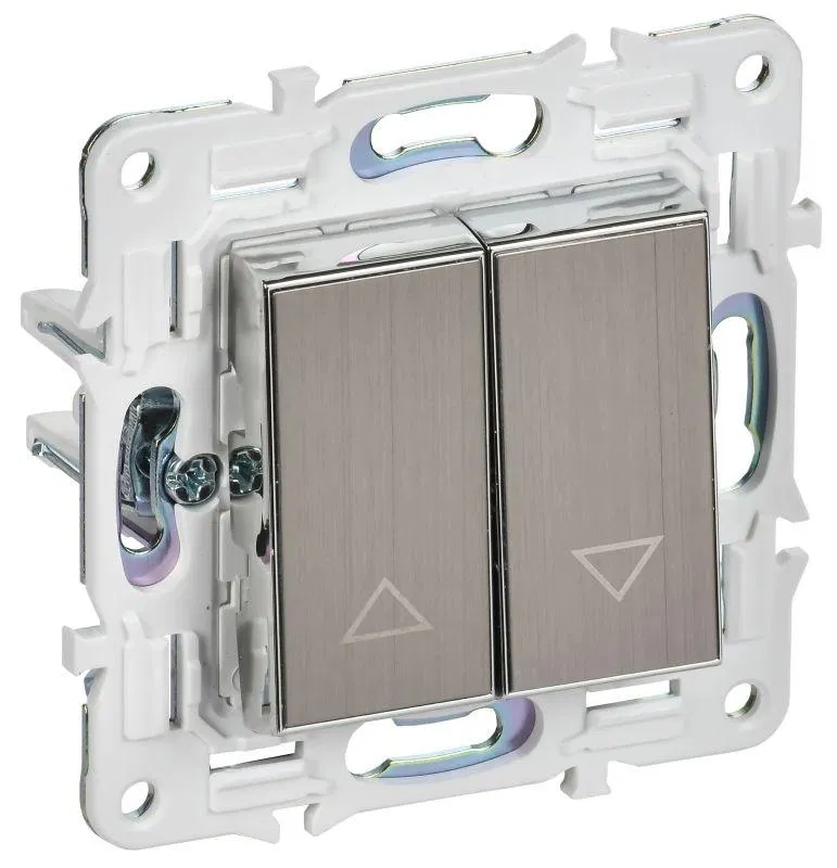 Выключатель жалюзи SKANDY 10А SK-V12N никель IEK SK-V15-0-10-K50