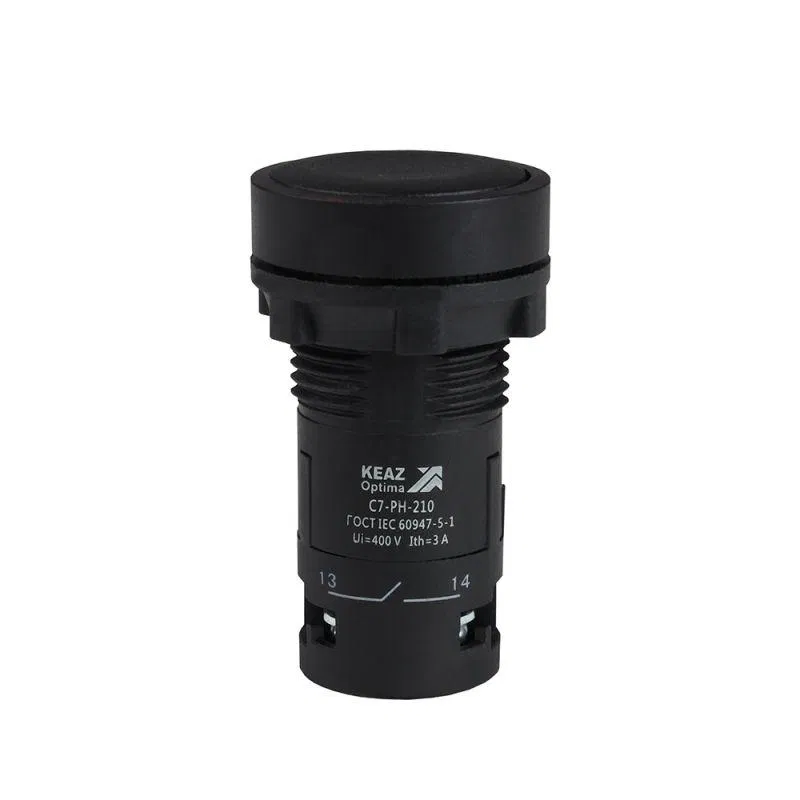 Кнопка с фиксацией OptiSignal Compact D22 С7-PH-210 черн. 1НО XB7NH21 КЭАЗ 362061
