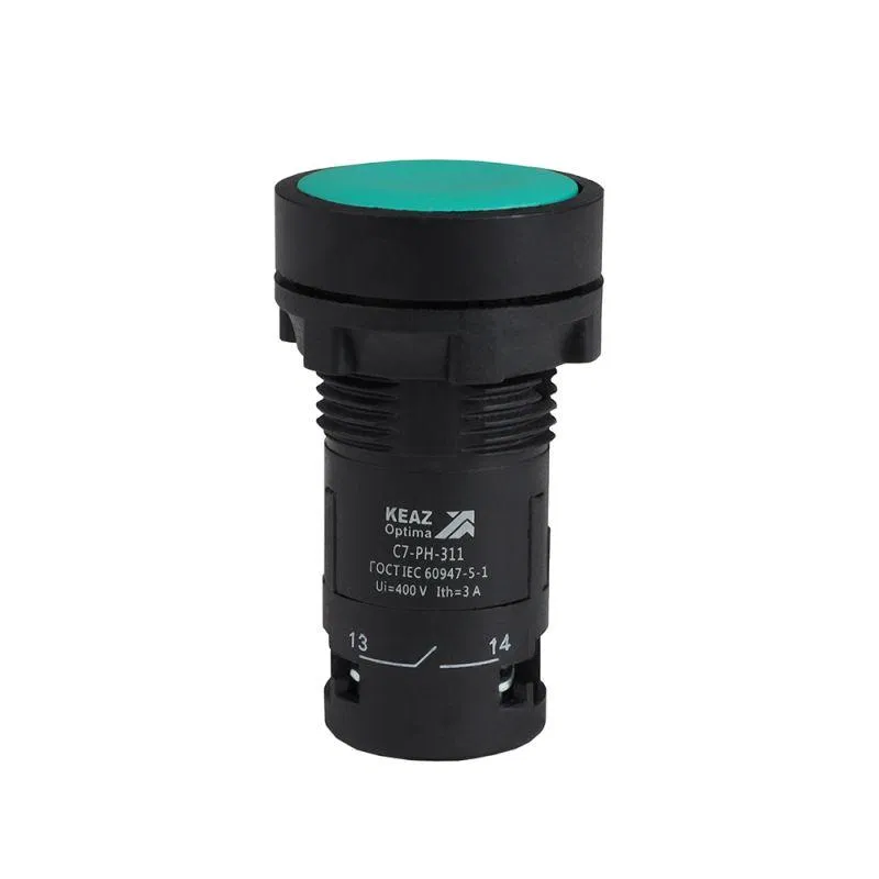 Кнопка с фиксацией OptiSignal Compact D22 С7-PH-311 зел. 1НО+1НЗ XB7NH35 КЭАЗ 362074