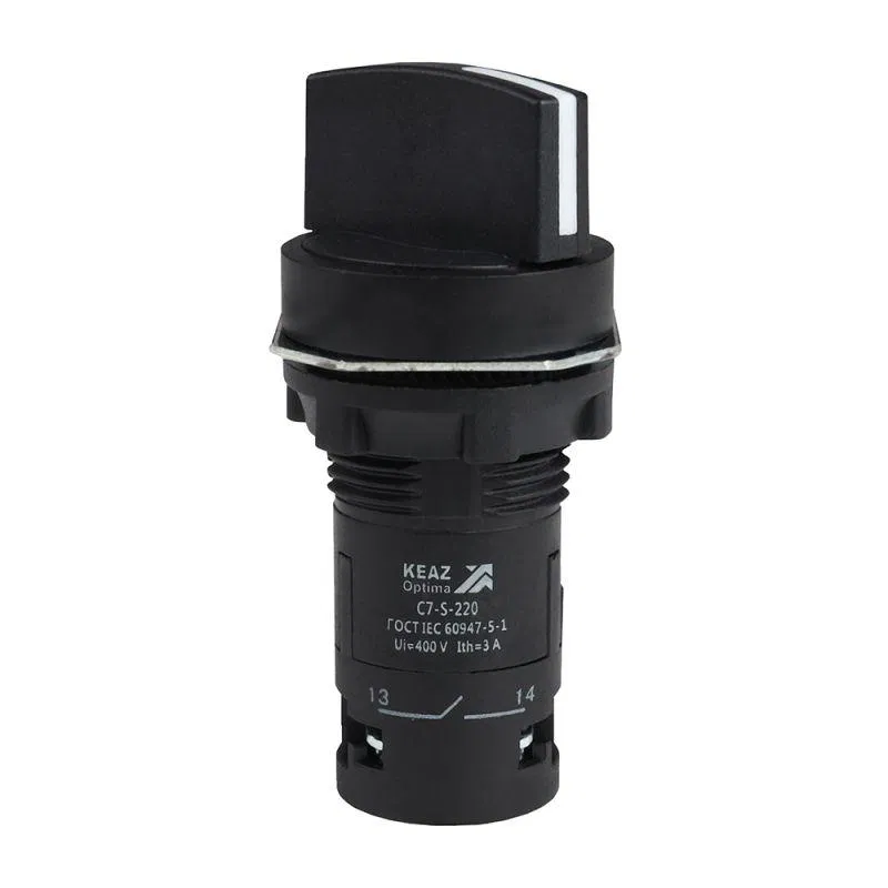Переключатель 2 положения OptiSignal Compact D22 С7-S-220 черн. 2НО XB7ND23 КЭАЗ 362134