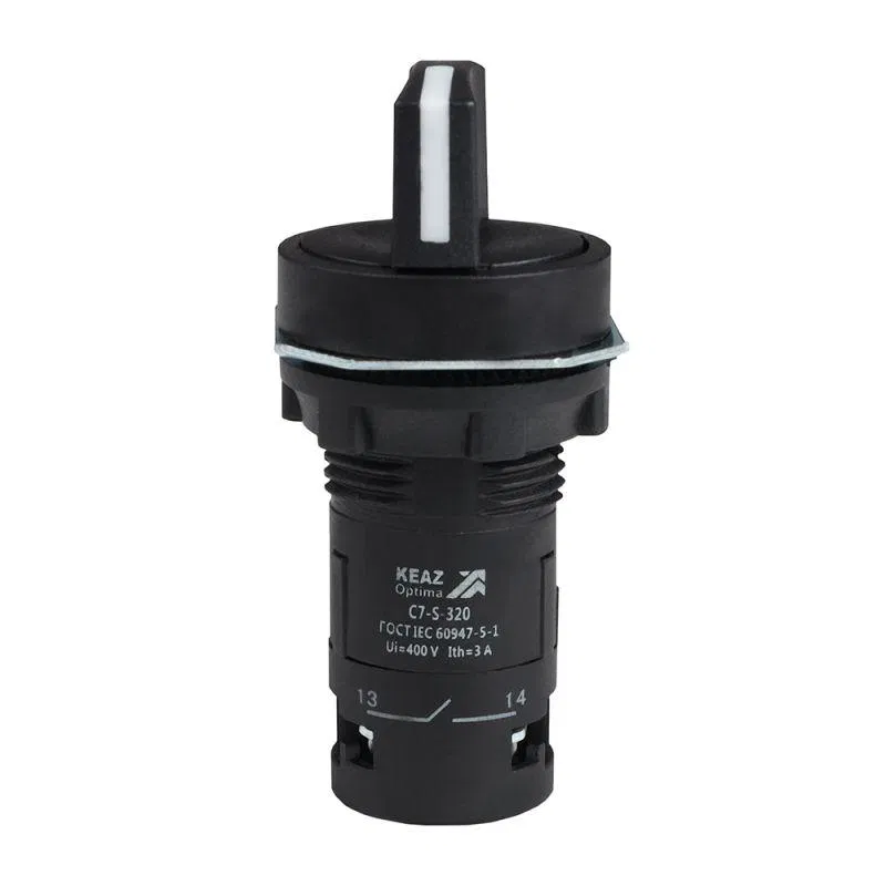 Переключатель 3 положения OptiSignal Compact D22 С7-S-320 черн. 2НО XB7ND33 КЭАЗ 362138