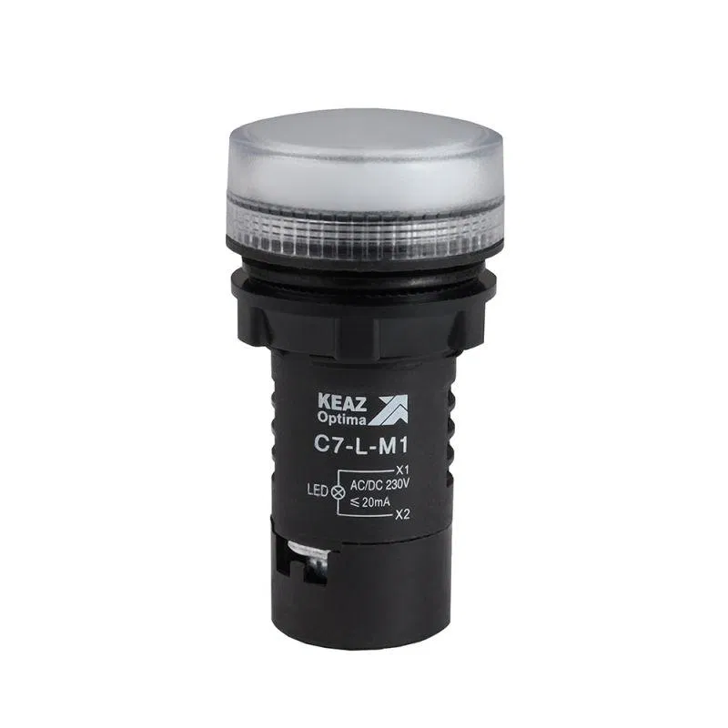 Лампа светодиодная OptiSignal Compact D22 С7-L-M1 бел. 230В AC/DC XB7EV01MP КЭАЗ 362158