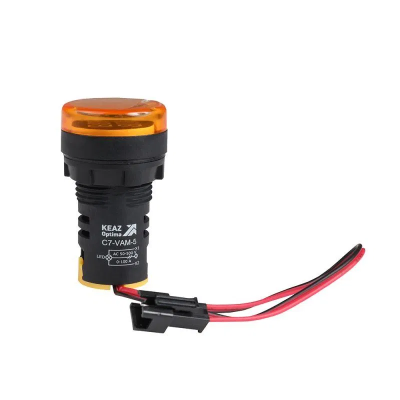 Индикатор тока и напряжения OptiSignal Compact D22 С7-VAM-5 желт. 50-500В AC/0-100А AD22VAM КЭАЗ 375700