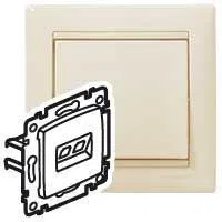 Розетка компьютерная 1-м СП Valena RJ45 кат.5E UTP на захватах механизм сл. кость Leg 774130