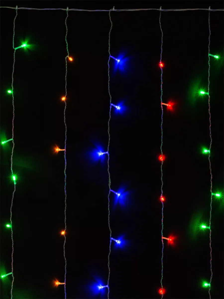 Гирлянда светодиодная "Занавес" 1,5х1,5 м, 168LED, многоцветн., 8 режимов, 250 В, IP20, TDM