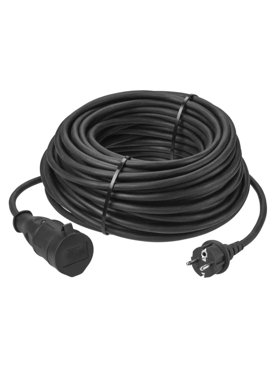 Удлинитель-шнур силовой каучук, КГ, IP44, штепс. гнездо с/з, 4000 Вт, 30 м Народный