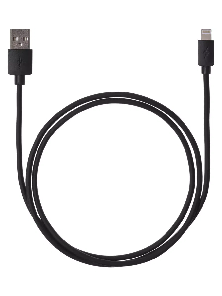 Дата-кабель, ДК 3, USB - Lightning, 1 м, черный, TDM