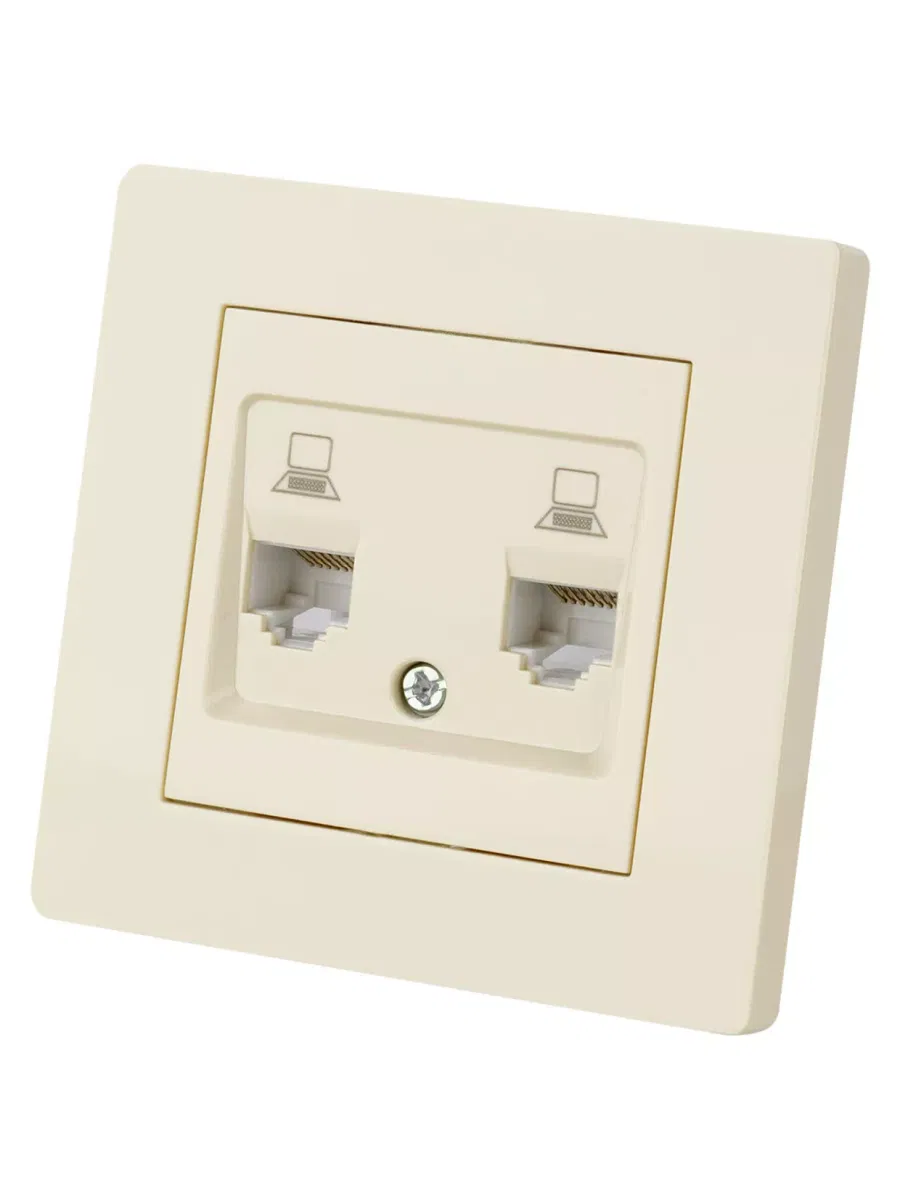 Розетка компьютерная двойная RJ45 сл. кость "Сенеж" TDM