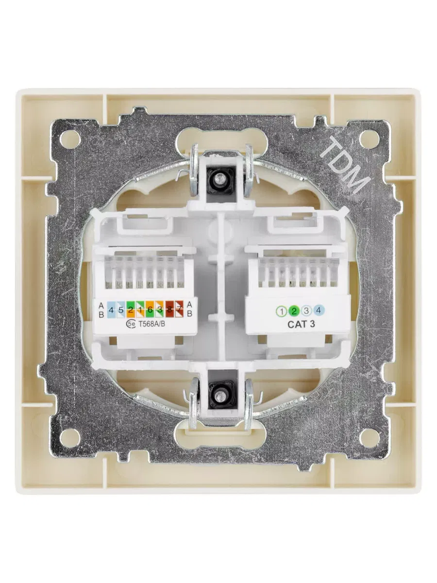 Розетка телефонная RJ11 + компьютерная RJ45 сл. кость "Сенеж" TDM