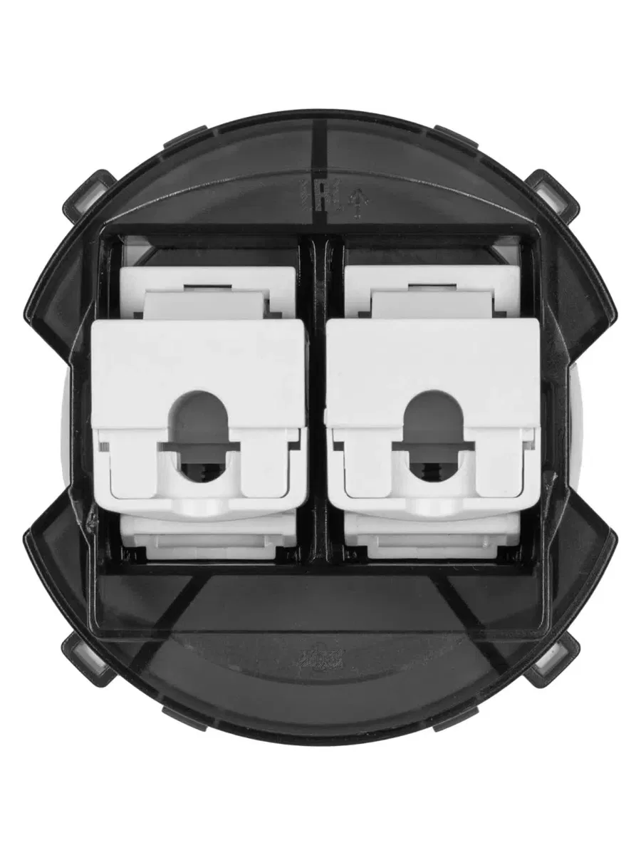 Розетка компьютерная двойная RJ45 белая, "Байкал" TDM
