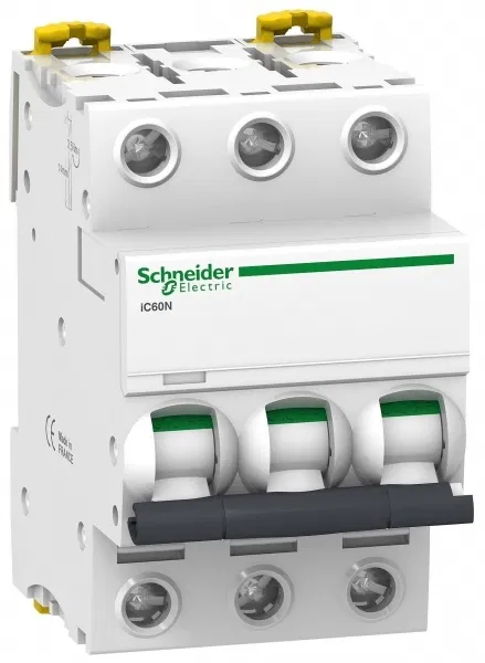 Выключатель автоматический модульный 3п B 1А 6кА iC60N Schneider Electric A9F73301