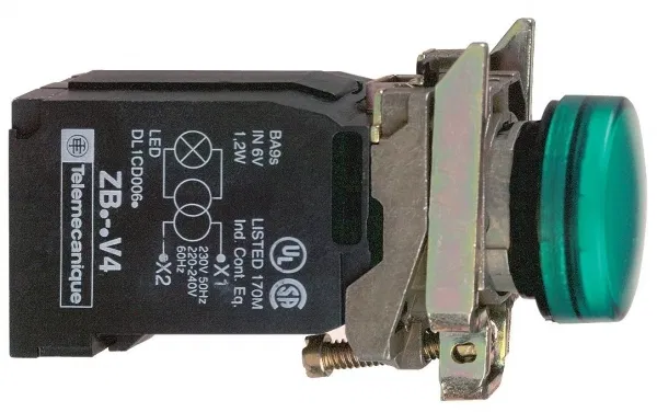 Лампа сигнальная 22мм с трансф. пит. зел. с подсветкой Schneider Electric XB4BV33