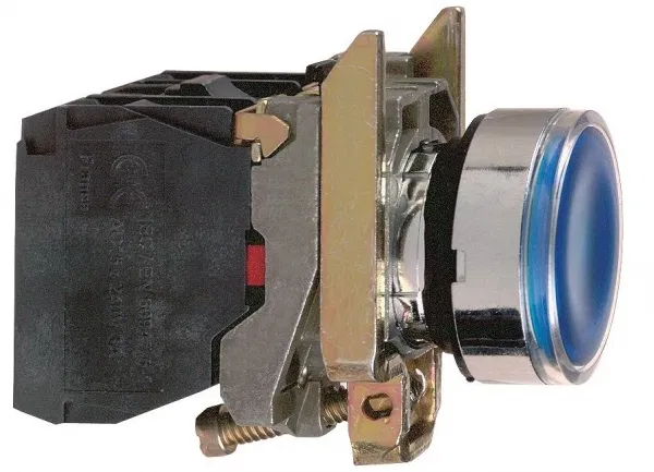 Кнопка без фикс. 1НO+1НЗ с подсветкой 24В син. Schneider Electric XB4BW36B5