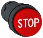 Кнопка 22мм с выступающ. толкателем с маркир. "STOP" красн. Schneider Electric XB7NL4534