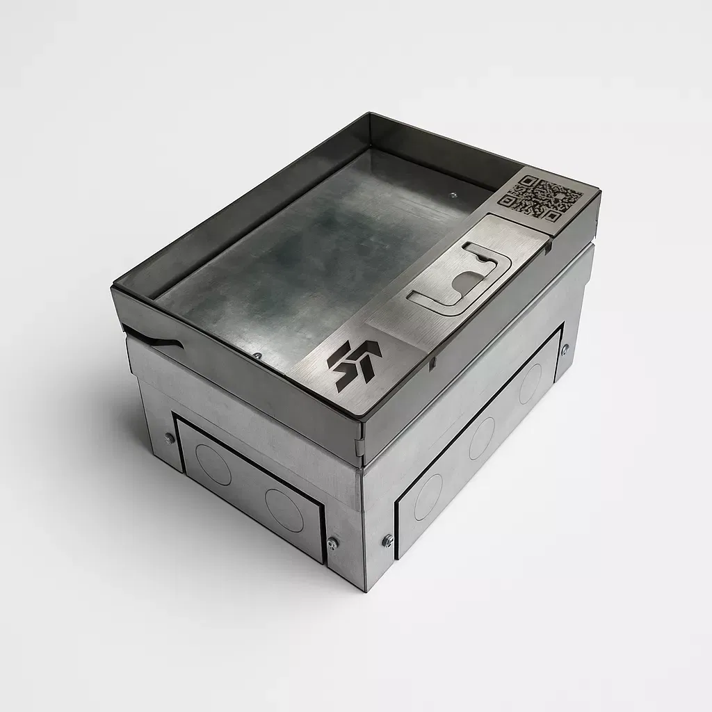 Напольный лючок-невидимка на 4 модуля (2 розетки 45x45) IP54 System Power SP01-0204