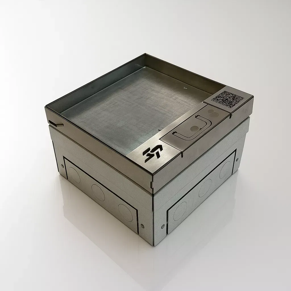 Напольный лючок-невидимка на 8 модулей (4 розетки 45x45) IP54 System Power SP01-0208