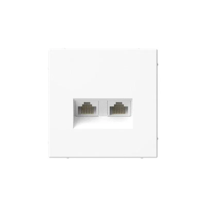 Розетка компьютерная 2-м ArtGallery RJ45 + RJ45 кат.5E механизм бел. SE GAL000185